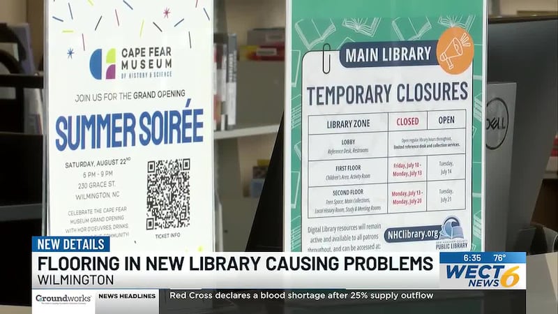 The second floor of New Hanover County’s Main Library on Grace Street is closed this week for...